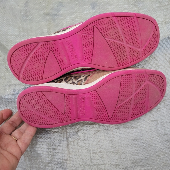 Sperry Top Sider Girl Leopard Pink Shoes Loafers Size 5M - Picture 7 of 8